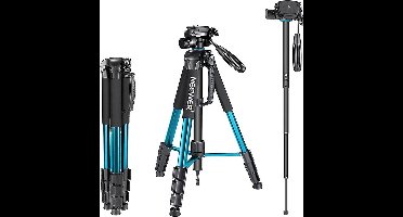 Neewer - Sab234 - Camera - Statief - Aluminium - 3 - Weg draaibare kop voor sony - canon - blauw