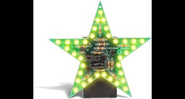 Whadda Soldeerkit, DIY, knipperende gele LED ster, eindejaarsgadget, hangend of stand, ideaal voor de feestdagen