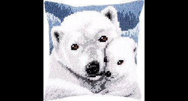 Kruissteekkussen kit Knuffelende ijsberen - Vervaco - PN-0157960