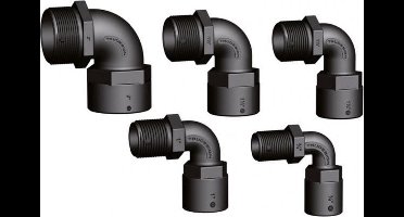 Verbinder binnen- en buitendraad 90°