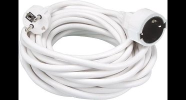 Perel Verlengkabel, H05VV-F 3G1.5, 10 m, 16 A/230 V, 3500 W, type E/F, Schuko, voor binnen, pvc, wit