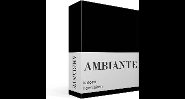 Ambiante Cotton Uni - Hoeslaken - Lits-jumeaux - 200x210/220 cm - Black