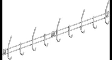 Intersteel Kapstok 9 haken rvs geborsteld