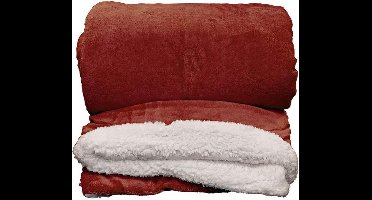 Unique Living Lars - Fleece - Plaid - XL - 220x240 cm - Redwood