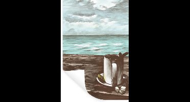 Muurstickers - Sticker Folie - Mok - Thee - Zee - 20x30 cm - Plakfolie - Muurstickers Kinderkamer - Zelfklevend Behang - Zelfklevend behangpapier - Stickerfolie