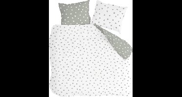 Customer Label Byrklund Dekbedovertrek Just Triangles - 200x220 - 100% Katoen - Wit / Grijs