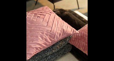 Dutch Decor PHILLY - kussenhoes 45x45 cm - velvet - Dusty Rose - roze - met rits - zonder binnenkussen