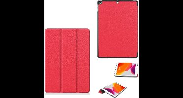 Hoes geschikt voor iPad 2021 / 2020 / 2019 (9e/8e/7e Generatie / 10.2 inch) Trifold Bookcase Rood – Hoes geschikt voor iPad 2020 hoes 10.2 hard case - Ntech