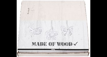 Creativ Company houten figuren knutselset vlinder bloem vogel 90 stuks.