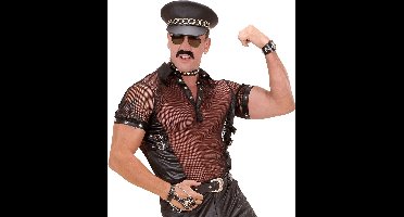 Net t-shirt man zwart lederlook