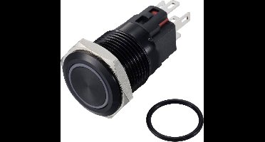 TRU COMPONENTS TC-12647424 Druktoets 250 V/AC 3 A 1x uit/(aan) IP65 Rood Moment Aluminium (geëloxeerd) 1 stuk(s)