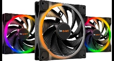 be quiet!® LIGHT WINGS PC fan 140mm PWM high-speed Triple-Pack - 9 stilte-geoptimaliseerde fan bladen - ARGB-verlichting aan de voor- en achterkant met 18 LED's voor een op maat gemaakte PC case - Case fan met zeer stille werking en duurzame lagers