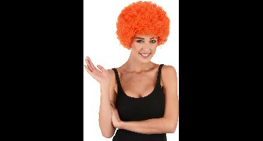 Vegaoo - Oranje afro clownspruik voor volwassenen