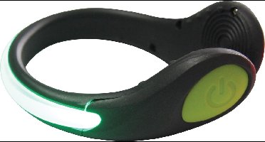 Tunturi - Reflecterende armband met LED - Veiligheidsclip voor Schoen - Hardloop verlichting - Groen - Inclusief batterijen - Water resistant