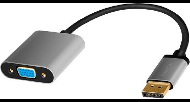 LogiLink CDA0109 tussenstuk voor kabels DisplayPort VGA Zwart, Grijs