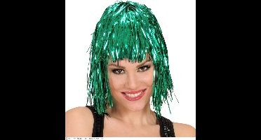 Disco pruik lurex groen