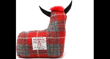 Deurstopper Schotse Hooglander Red/Grey - Harris Tweed - Handgemaakt - Caroline Wolfe Murray Scotland