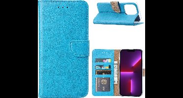 Hoesje Geschikt voor iPhone 14 Plus portemonnee Bookcase – Blauw