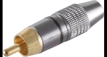 Premium Tulp (m) audio/video connector - tot 7mm - verguld - brons / zwart