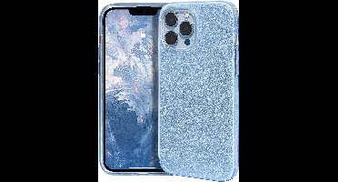 Hoesje Geschikt voor iPhone 14 Pro Glitter Siliconen backcover – Blauw
