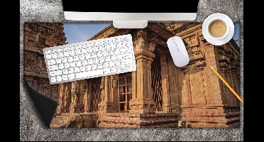 Bureau onderlegger - Oude Stenen Gedetailleerde Tempel - 80x40 cm - 2 mm Dik - Bureau mat Vinyl