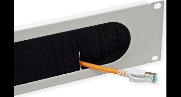 VALUE 19" Kabel doorvoerstrook 2 HE met borstel, grijs