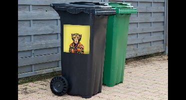 Container sticker Aap - Dieren - Bril - Design - Bloemen - 40x40 cm - Kliko sticker