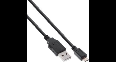 USB Micro B naar USB-A snellaadkabel - USB2.0 - tot 3A / zwart - 0,30 meter