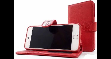 HEM hoesje geschikt voor Apple iPhone X / XS - Burned Red Leren Portemonnee Hoesje - Lederen Wallet Case TPU meegekleurde binnenkant- Book Case - Flip Cover - Boek - 360º beschermend Telefoonhoesje