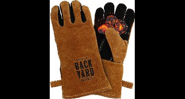 Backyard Series BBQ Handschoenen Leer - Vuurvast en Hittebestendig tot 250ºC - BBQ Accessoires - Bruin