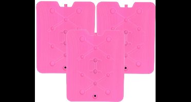 Excellent Houseware Koelelement Ice Pack - 3x - roze - plat - polyethyleen - 900 gram - 32 x 25 x 1 cm - schijf