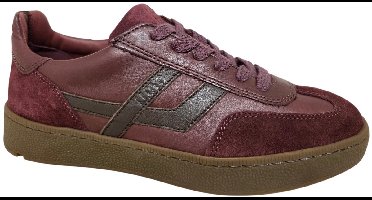 LLoyd Brava Dark Cherry Cigar Sneakers Aubergine Leer en Suede Dames - Augbergine - 41