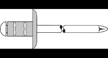 Standaard groter bereik- blindklinknagel Grote kopAluminium/staal 4,8x15mm GESIPA