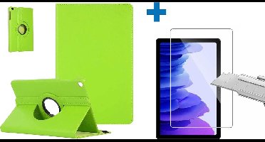 Screenprotector Geschikt voor Samsung Galaxy Tab A7 Hoes - (2020/2022) - 360 graden draaibaar case Groen + screenprotector gehard glas