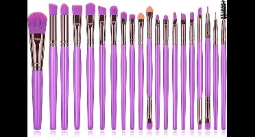 Professionele Make-up Kwasten | Beauty Care Tools | 20-delige Make-up Kwastenset |Diverse Kwastenset | Paars-Zilver