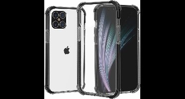 Geschikt voor iPhone 12 / iPhone 12 Pro bumper case hoesje TPU + acryl - transparant zwart