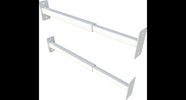 Barrièrestang - Wit - Staal - Secu - SecuBar Duo klapraam beveiliging wit, in de dag montage