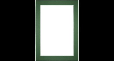 Passe-Partout Fotomaat 9x13 cm - Lijstmaat 20x28 cm - Groen Bos - Museumkarton - Fotolijst niet inbegrepen