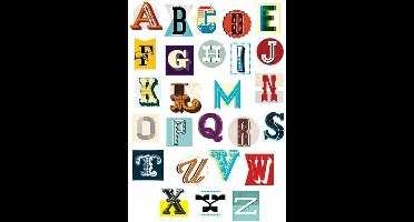 Kunstdruk Vintage Letter Alphabet 60x80cm