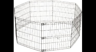 M-pets Puppyren 62 X 66 Cm Opvouwbaar Staal Zwart