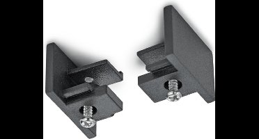 Spanningsrail Eindkap - 2 Stuks - DUOLINE - 2 Fase - Mat Zwart