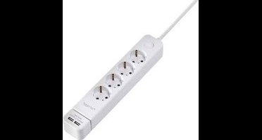 Sygonix SY-4535058 Stekkerdoos met schakelaar Wit Randaarde stekker 1 stuk(s)