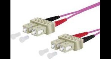 Metz Connect 151S1EOEO10E Glasvezel Optische vezel Aansluitkabel 1.00 m Violet [2x SC-stekker - 2x SC-stekker] 50/125 µ