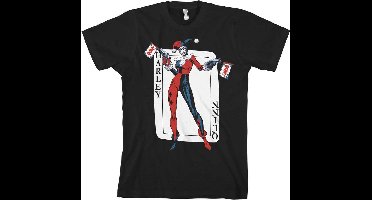 DC Comics Batman Heren Tshirt -L- Harley Quinn Card Games Zwart