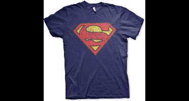 DC Comics Superman Heren Tshirt -S- Washed Shield Blauw