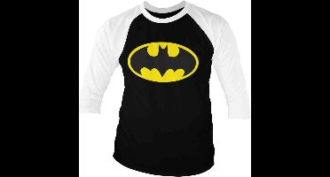 DC Comics Batman Raglan top -M- Signal Logo Zwart/Wit