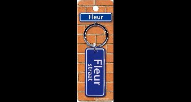 Paper Dreams Sleutelhanger Straatnaam Fleur 9 Cm Staal Blauw