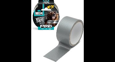 Bison - Grizzly Duct Tape - Super Sterk - Verstevigd materiaal - Zilver Grijs- 10 meter - Waterbestendig / Weerbestendig