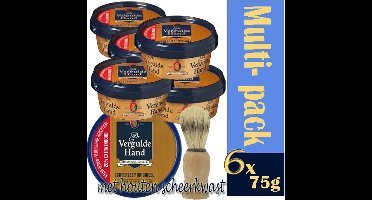 6x-multi-pack -Vergulde hand scheerzeep met een houten kwast