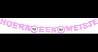 Ootje Kadootje Wensletterlijn 'Hoera Een Meisje' Lichtroze Hart 185 cm OK 8036